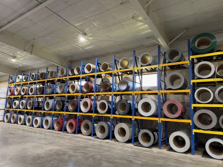 Every stock color, coiled and racked in-house — Valley Steel & Trim, Carpenter SD
