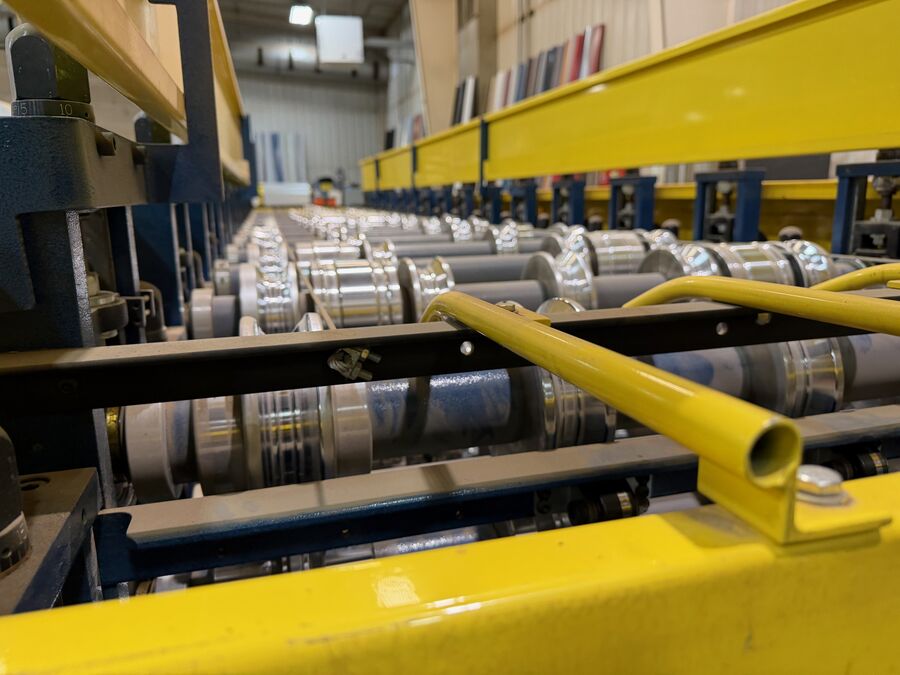 The forming pass — fully guarded during operation — Valley Steel & Trim